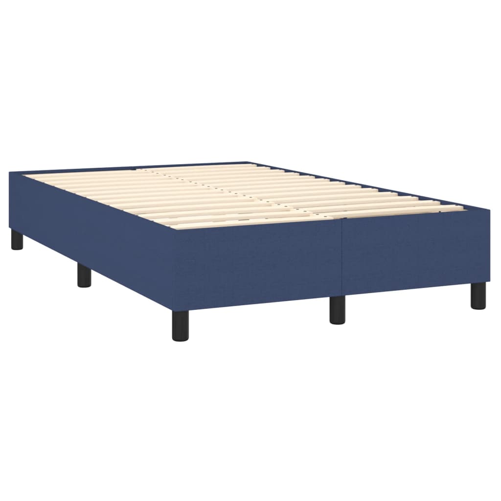 atsperu gultas rāmis, zils, 120x200 cm, audums