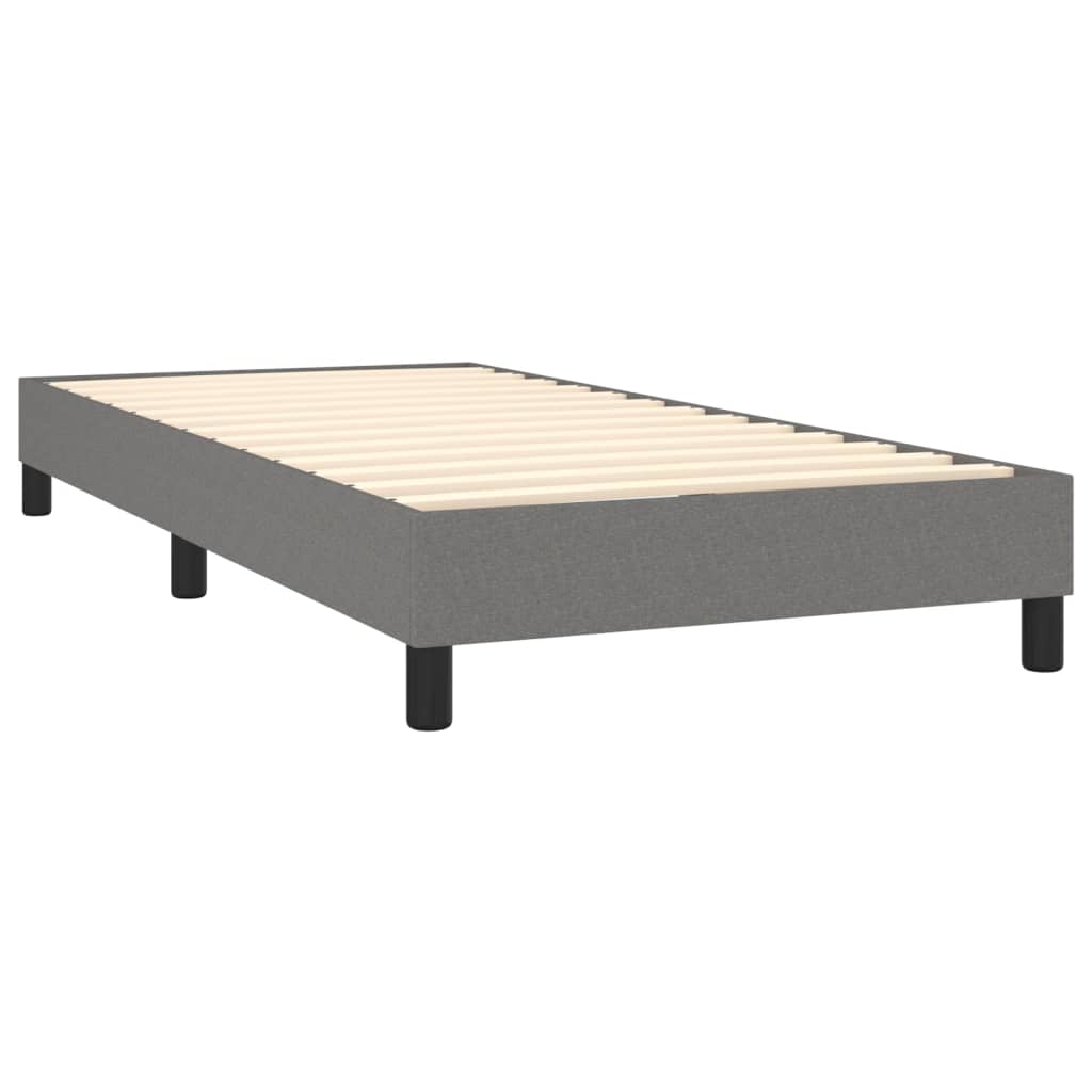 atsperu gultas rāmis ar matraci, tumši pelēka, 80x200cm, audums