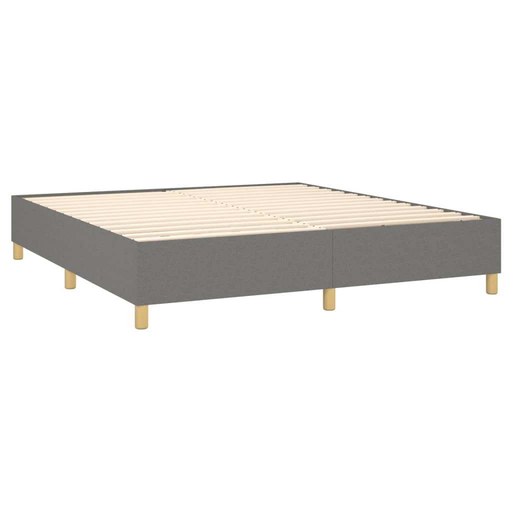 atsperu gulta ar matraci, tumši pelēks, 160x200 cm, audums
