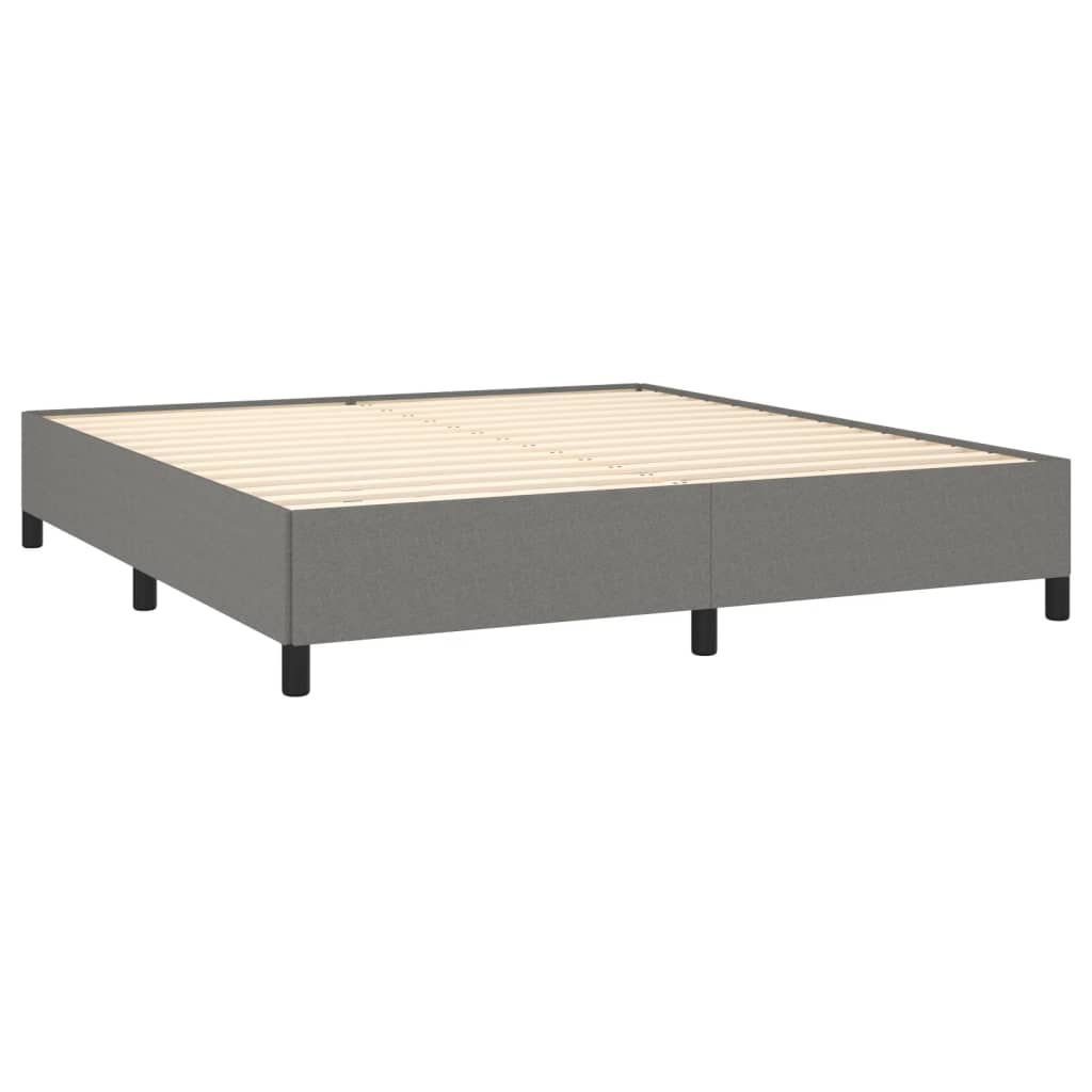 atsperu gulta ar matraci, tumši pelēks, 160x200 cm, audums