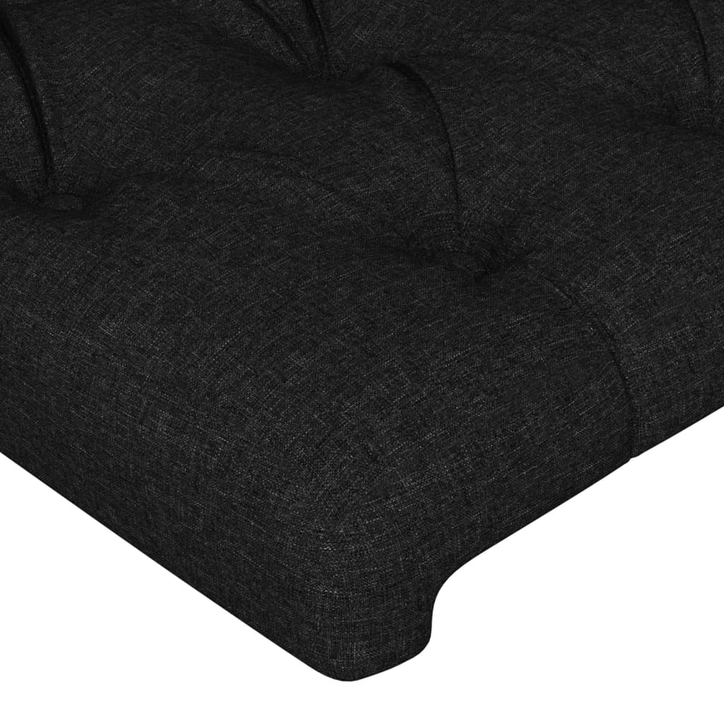 gultas rāmis ar galvgali, melns, 90x200 cm, audums
