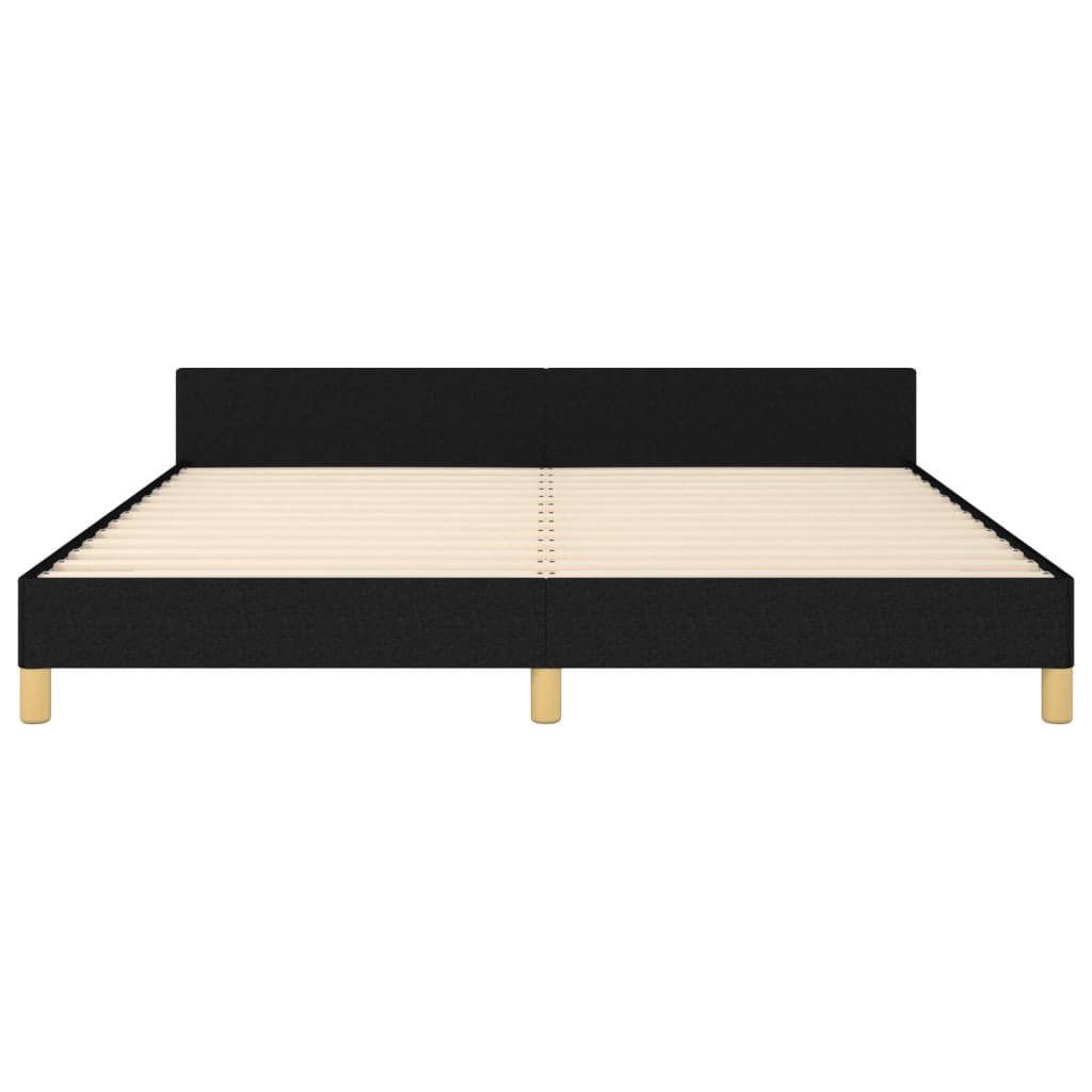 gultas rāmis ar galvgali, melns, 180x200 cm, audums