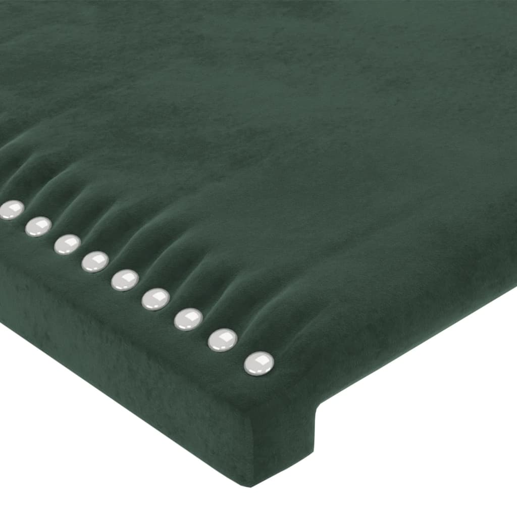 gultas rāmis ar galvgali, tumši zaļš samts, 200x200 cm