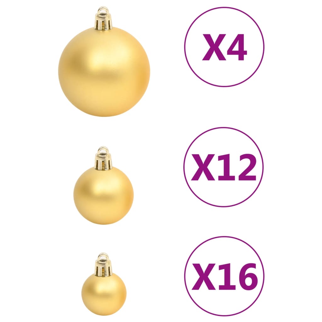 Christmas tree decorations, 111 parts, golden polystyrene