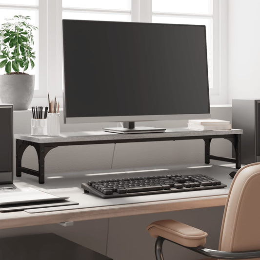 monitor pad, gray, 85x23x15.5 cm, engineered wood