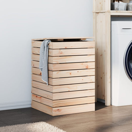 laundry basket, 44x44x66 cm, solid pine wood