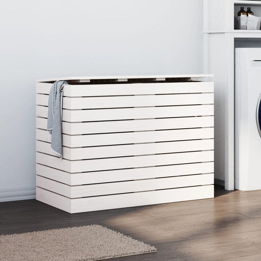 laundry box, white, 88.5x44x66 cm, solid pine wood