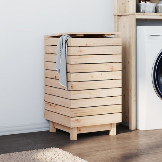 laundry basket, 44x44x76 cm, solid pine wood