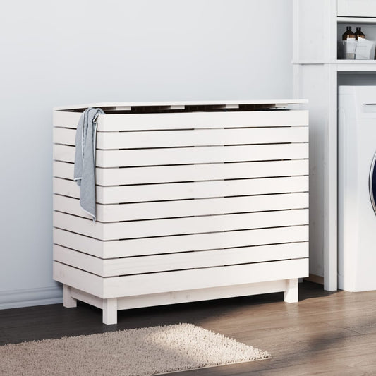 laundry box, white, 88.5x44x76 cm, solid pine wood