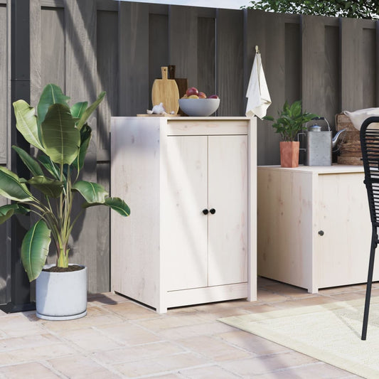 outdoor kitchen door, white, 50x9x82 cm, solid pine wood