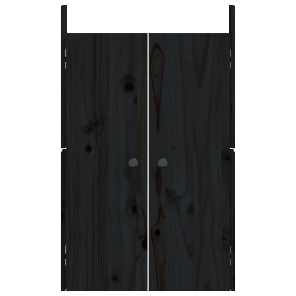 outdoor kitchen door, black, 50x9x82 cm, solid pine wood
