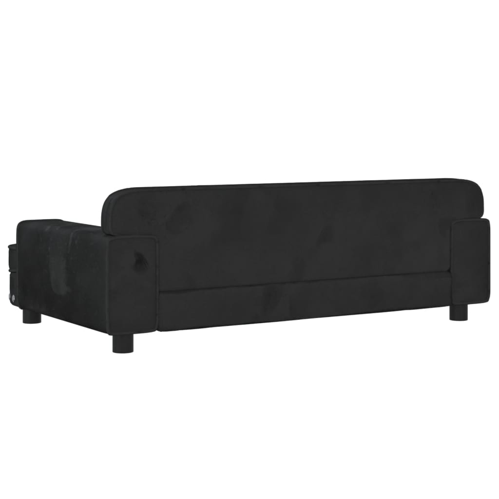 bērnu dīvāns, melns, 90x53x30 cm, samts