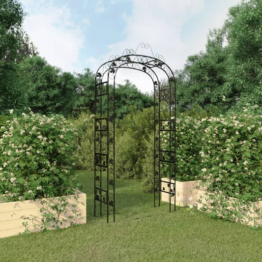 garden arch, black, 116x45x240 cm, steel