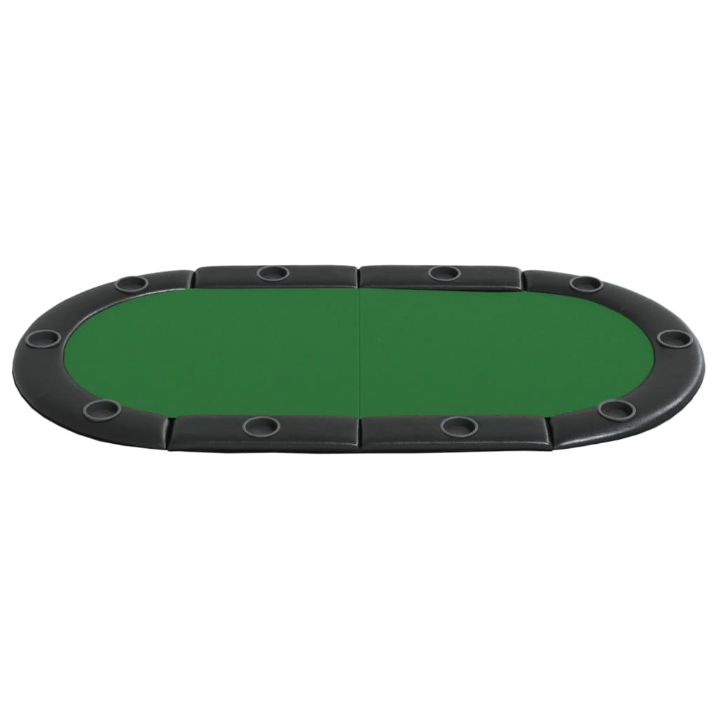 poker table top for 10 persons, foldable, green, 208x106x3 cm