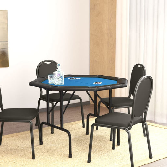 покерный стол на 8 персон, складной, синий, 108x108x75 см