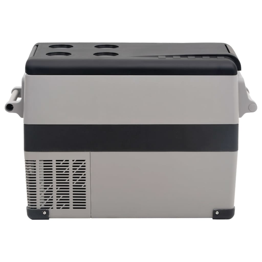 cooler box with handle, black with gray, 45 liters, PP and PE