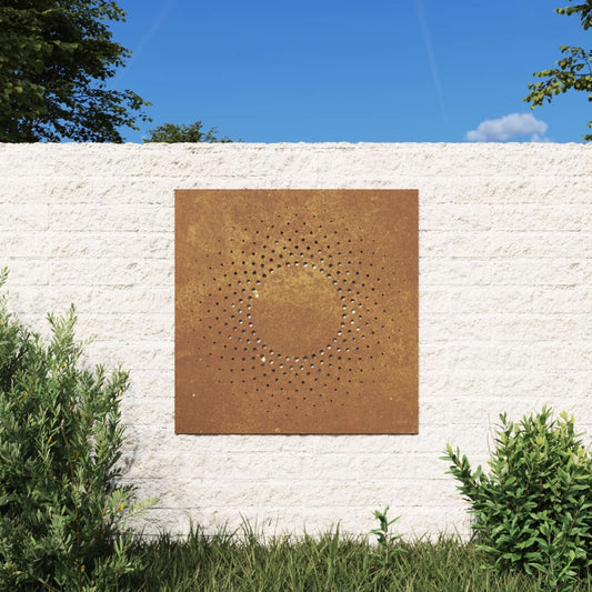garden wall decoration, 55x55 cm, steel, rust effect