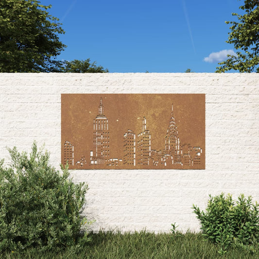 garden wall decoration, 105x55 cm, steel, rust effect