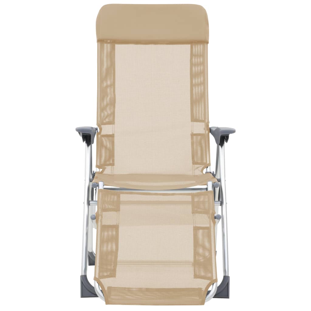 salokāmi kempinga krēsli, kāju balsti, 2 gab., bēšs tekstilēns