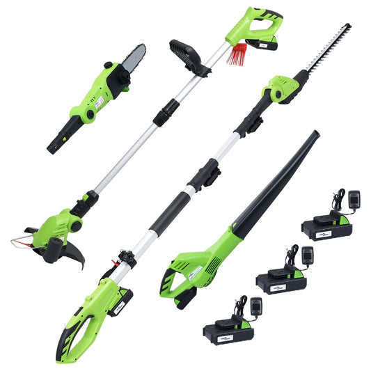 4-piece set of garden electric tools, wireless, charger