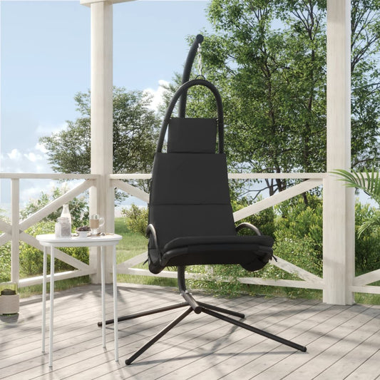 garden rocking chair with mattress, dark grey, oxford fabric