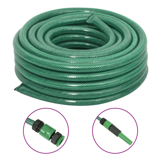 pool hose with connections, green, 50 m, PVC