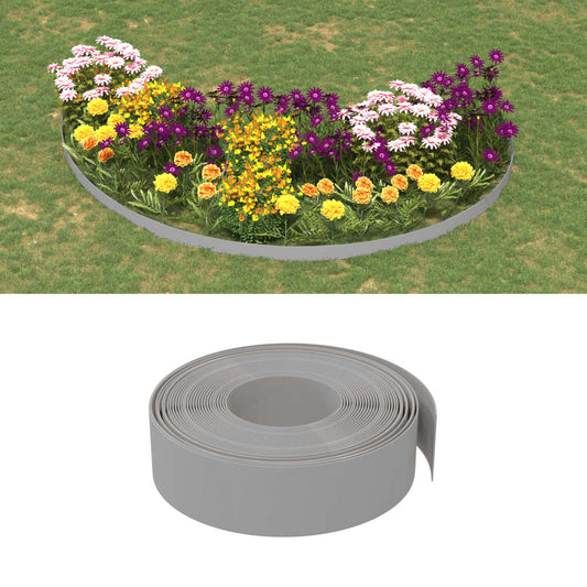 garden border, gray, 10 m, 15 cm, polyethylene