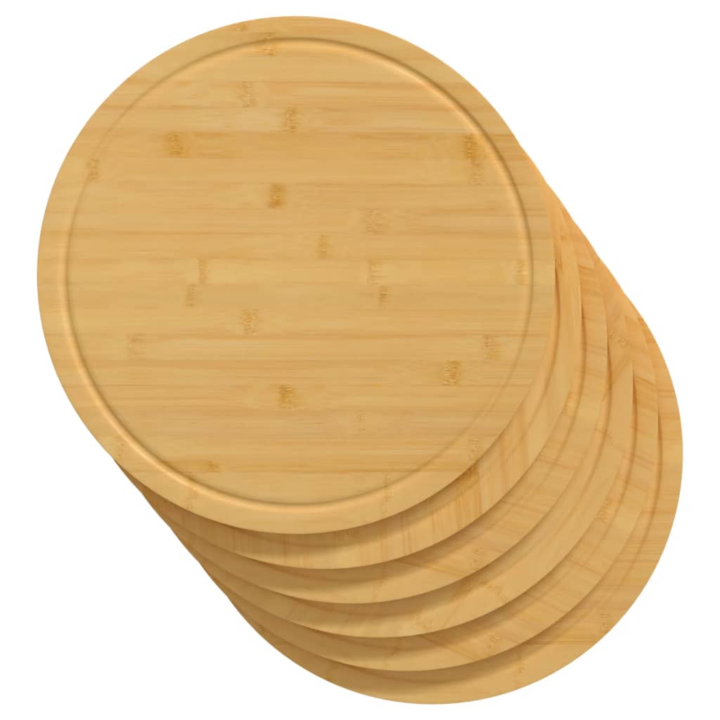 kitchen boards, 6 pcs., Ø40x1.5 cm, bamboo