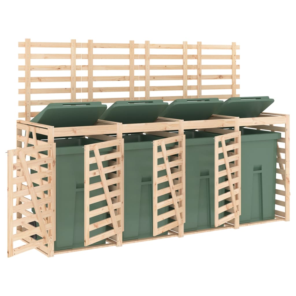 4 bin shed, solid pine wood