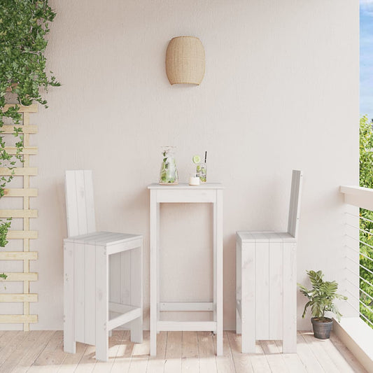 bar stools, 2 pcs., 40x42x120 cm, solid pine wood, white