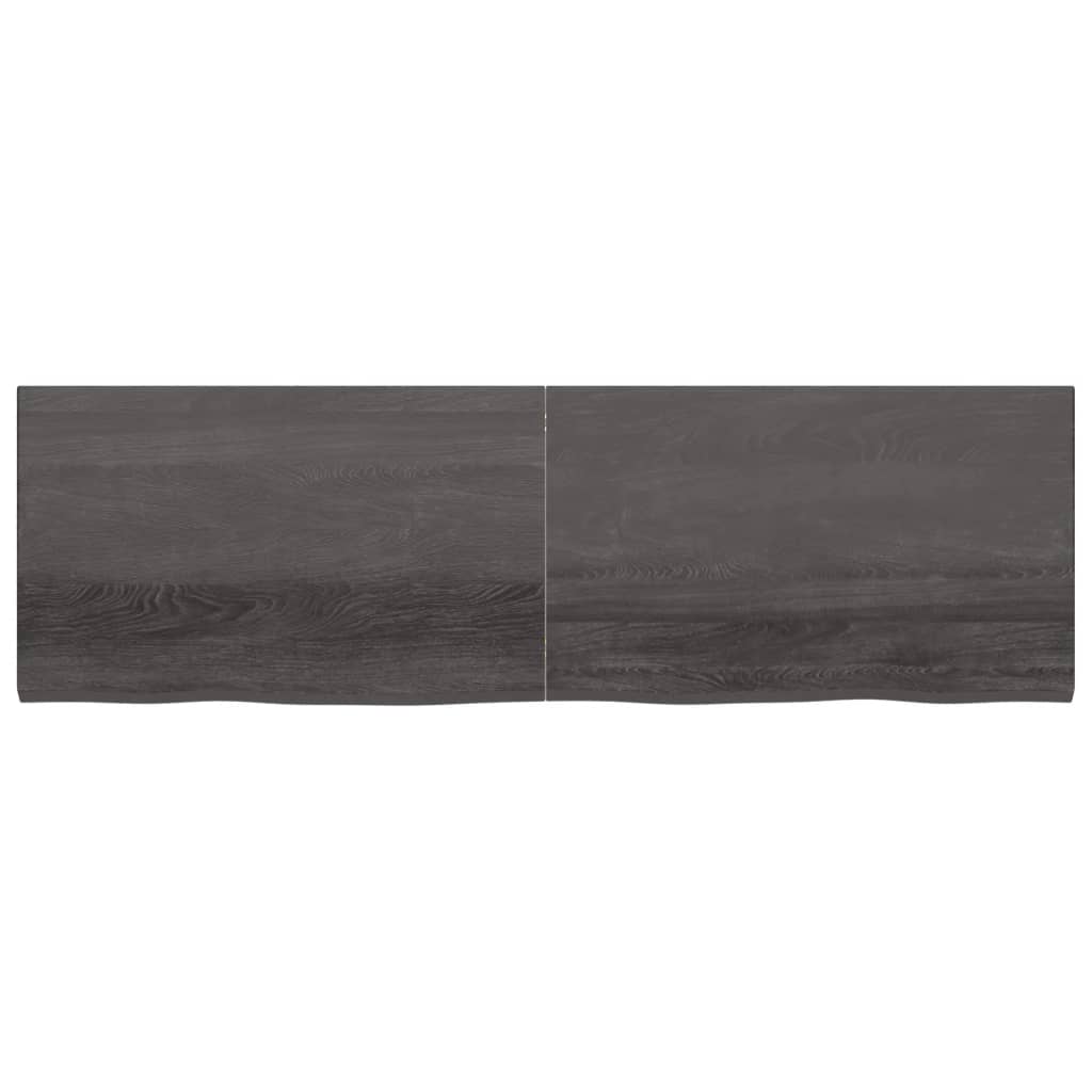 sienas plaukts, 200x60x4 cm, ozola masīvkoks, tumši pelēks