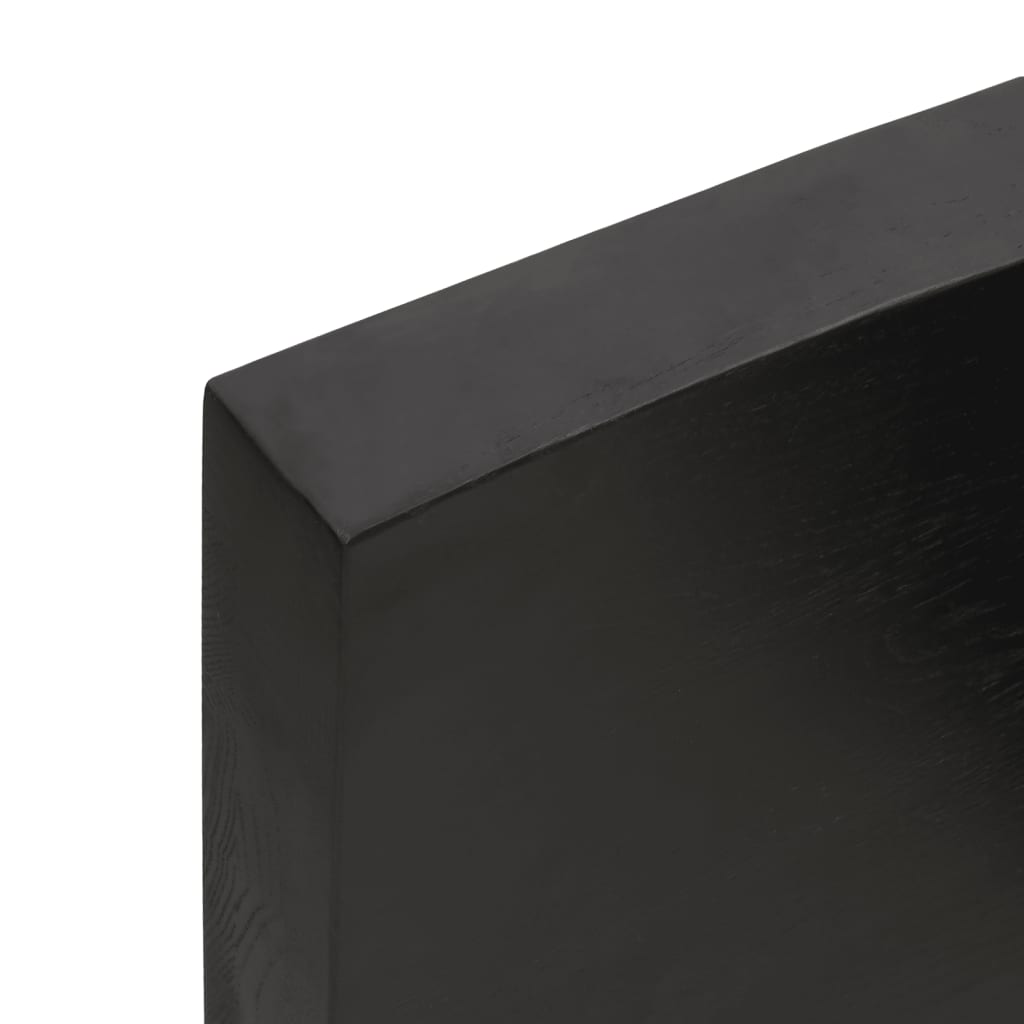 galda virsma, tumši pelēka, 200x60x6 cm, ozola masīvkoks