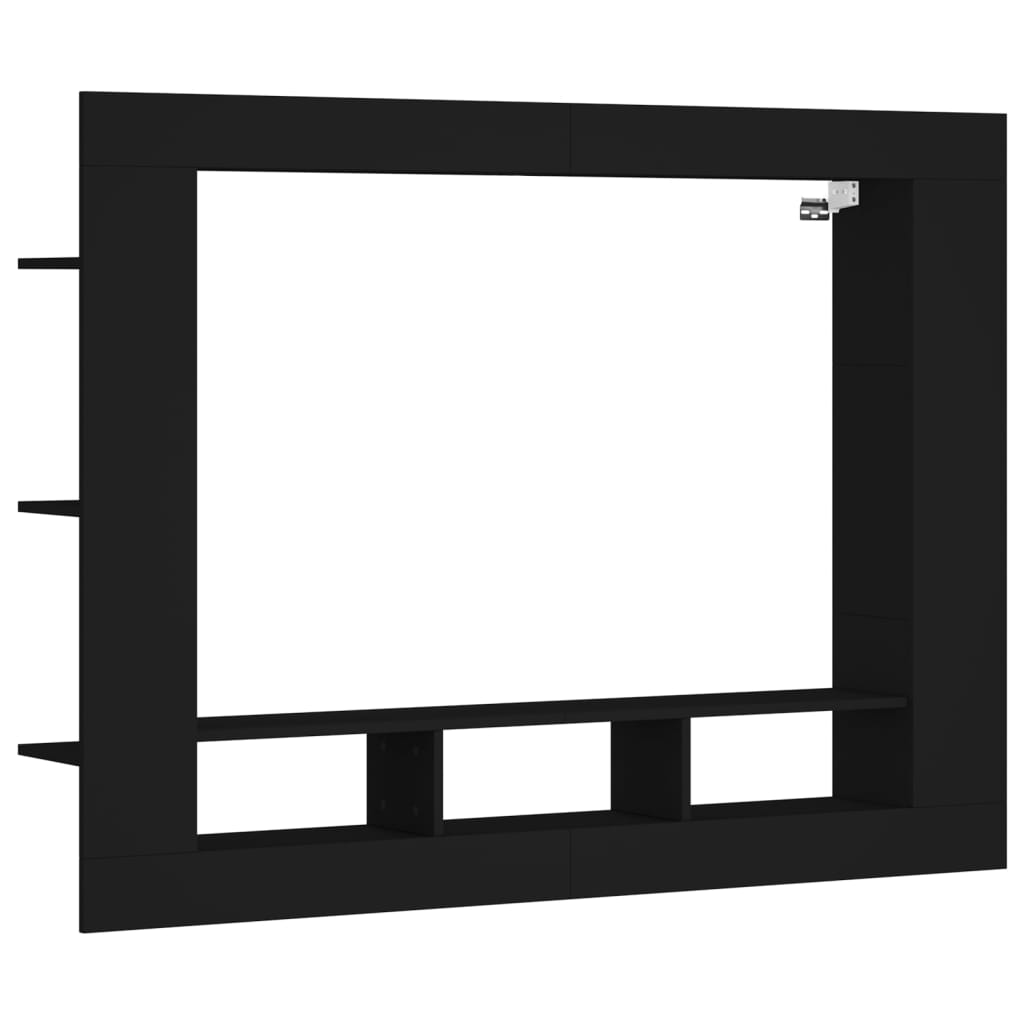 TV skapītis, melns, 152x22x113 cm, inženierijas koks