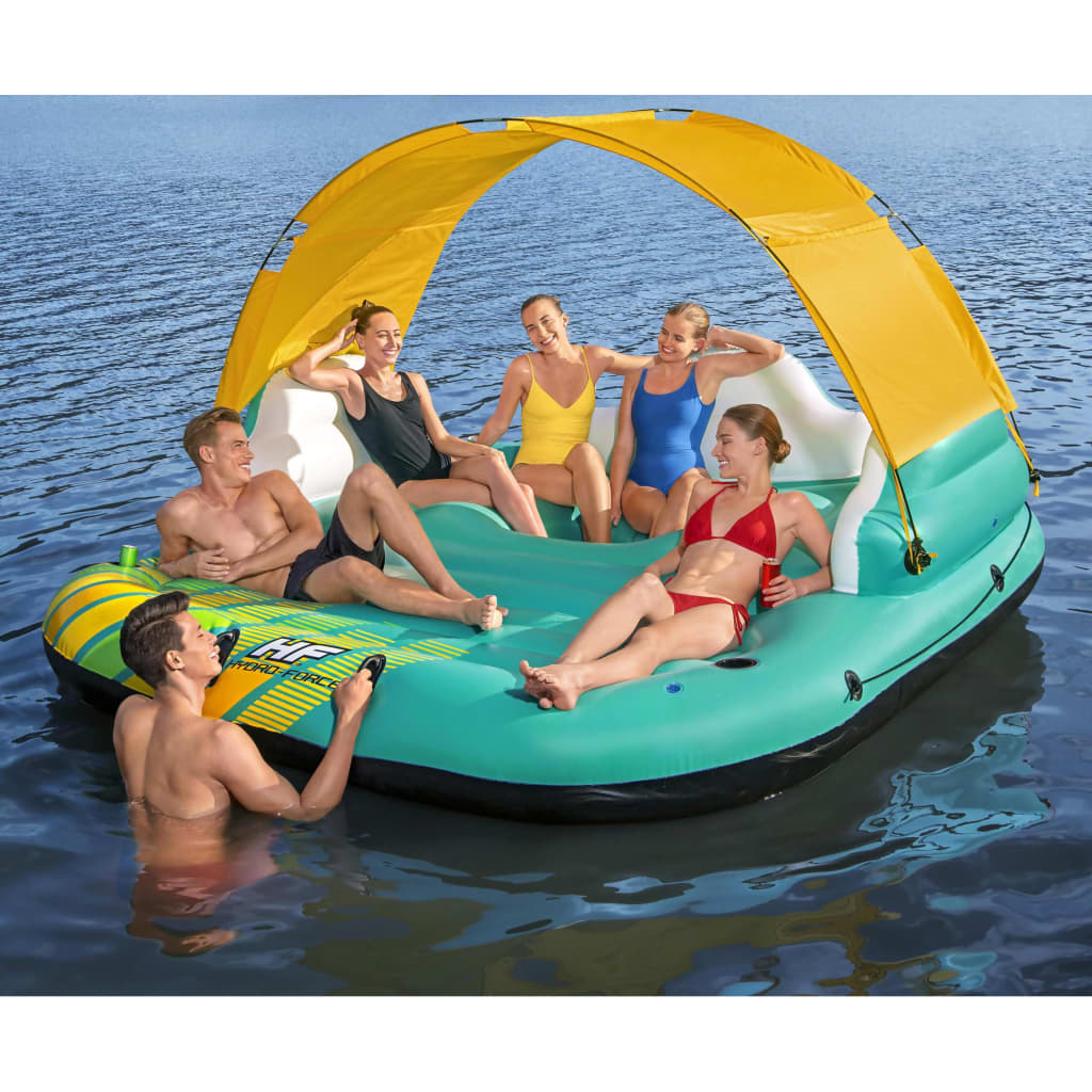 Bestway 5-seater floating inflatable island Sunny Lounge, 291x265x83 cm
