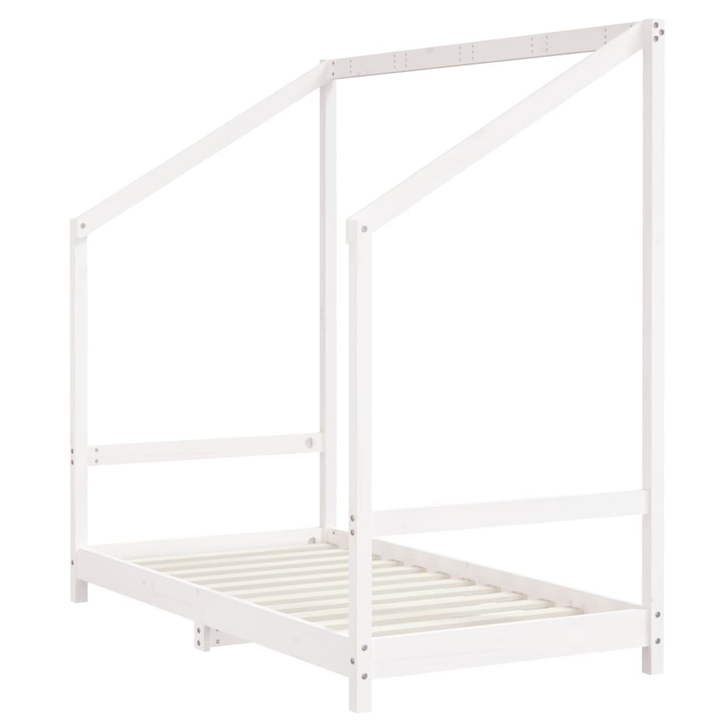 children's bed frame, white, 80x160 cm, solid pine wood