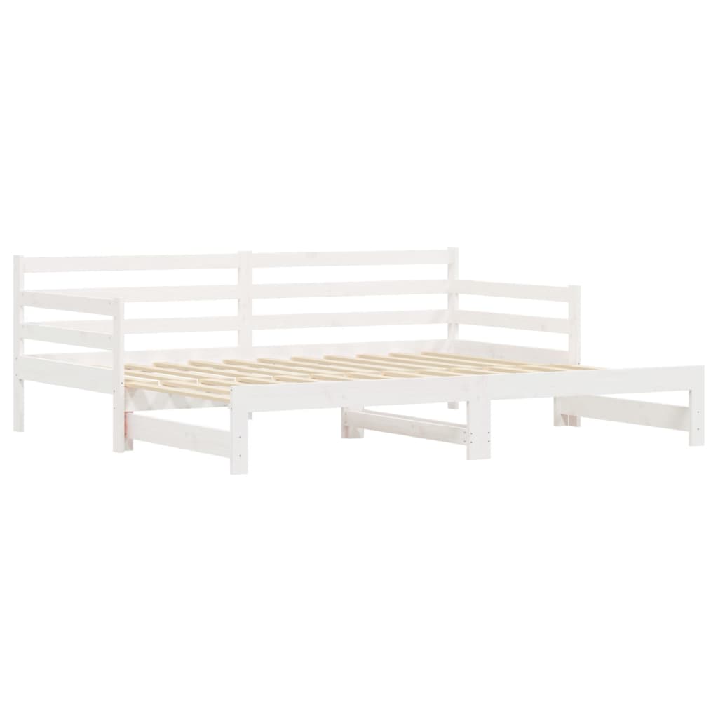 pull-out sofa, white, 90x190 cm, solid pine wood