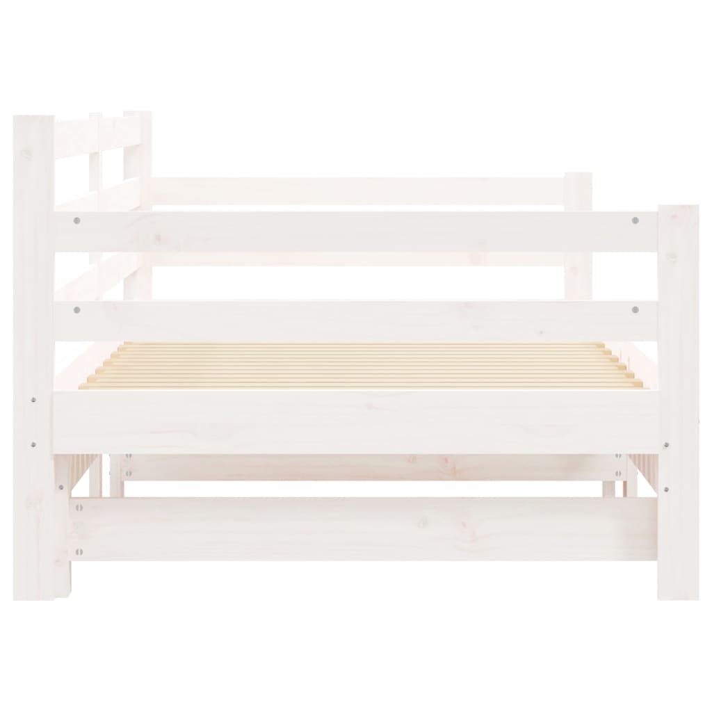 pull-out sofa, white, 90x190 cm, solid pine wood