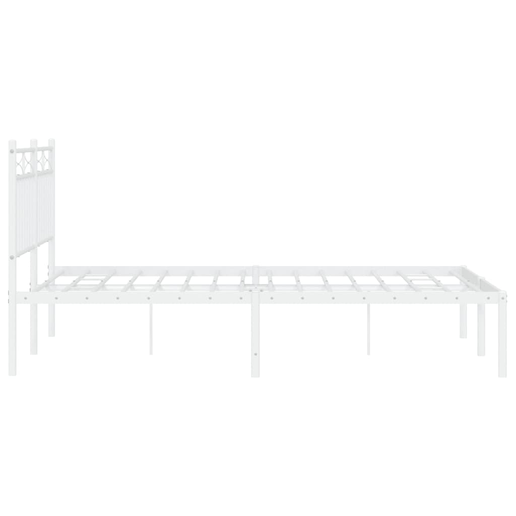 gultas rāmis ar galvgali, balts metāls, 140x200 cm