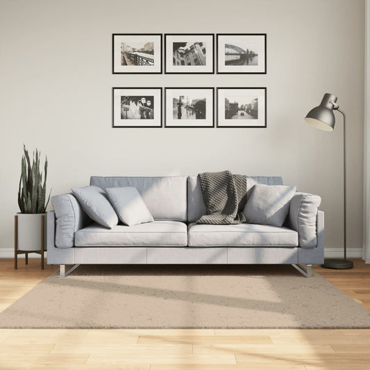 paklājs HUARTE, īsa spalva, mazgājams, smilškrāsa, 160x160 cm