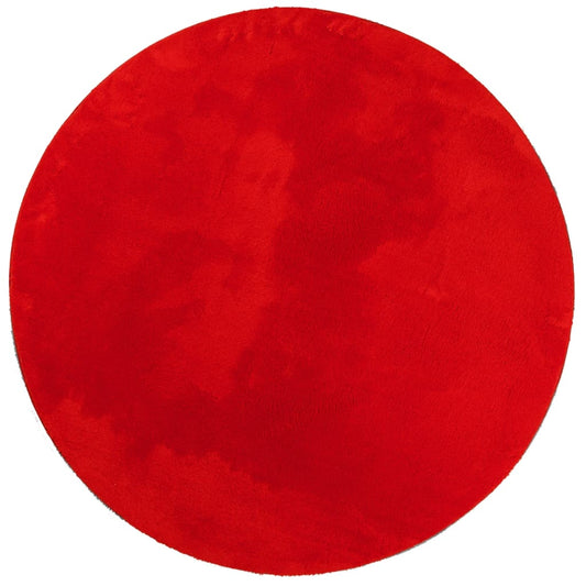 Paklājs HUARTE, īsa spalva, mīksts, mazgājams, sarkans, Ø 80 cm