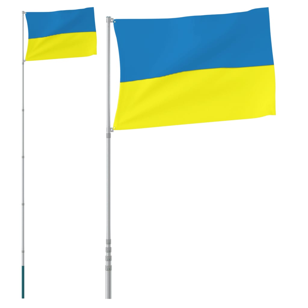Ukrainas karogs un masts, 5,5 m, alumīnijs